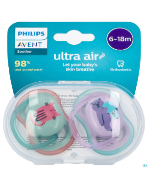 Philips avent sucette +6m air mix animaux