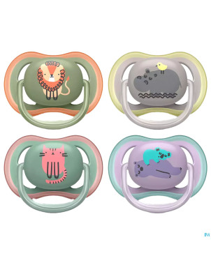 Philips avent sucette +6m air mix animaux