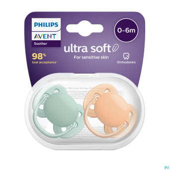 Philips avent sucette soft cognac green +0m