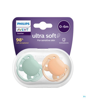 Philips avent sucette soft cognac green +0m