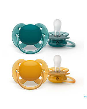 Philips avent sucette soft green yellow +6m