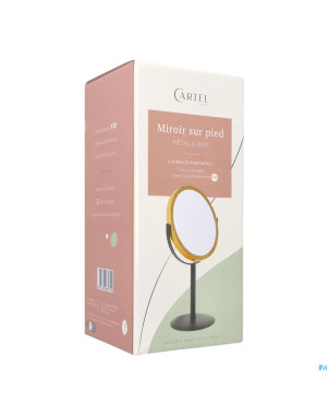 Cartel miroir pied metal cadre bois x10 asie16,5cm