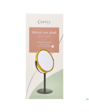 Cartel miroir pied metal cadre bois x10 asie16,5cm