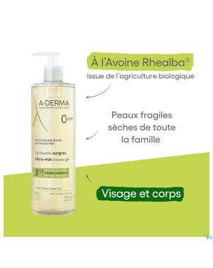 Aderma indisp.gel douche surgras 750ml