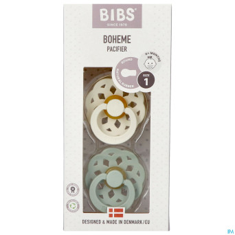 Bibs 1 sucette boheme duo sage/ivory 2