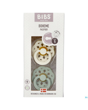 Bibs 1 sucette boheme duo sage/ivory 2