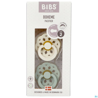 Bibs 2 sucette boheme duo sage/ivory 2
