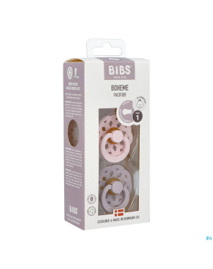 Bibs 1 sucette boheme duo blossom/lilac 2