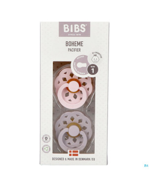 Bibs 1 sucette boheme duo blossom/lilac 2