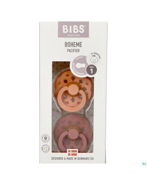 Bibs 1 sucette boheme duo peach/woodchuck 2