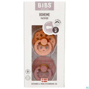 Bibs 2 sucette boheme duo peach/woodchuck 2
