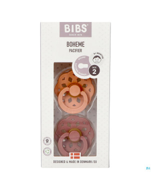 Bibs 2 sucette boheme duo peach/woodchuck 2