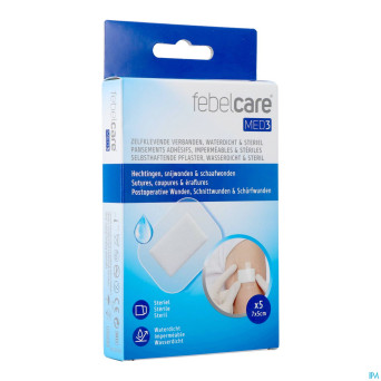 Febelcare med3 pans. adh. ster. wtp  7x5cm 5