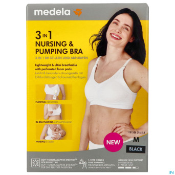 Medela soutien-gorge allaitement 3en1 m noir