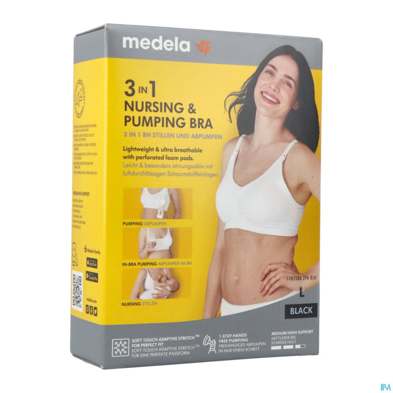Medela soutien-gorge allaitement 3en1 l noir