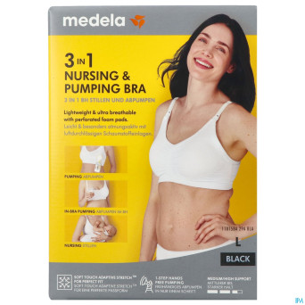 Medela soutien-gorge allaitement 3en1 l noir