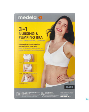 Medela soutien-gorge allaitement 3en1 l noir