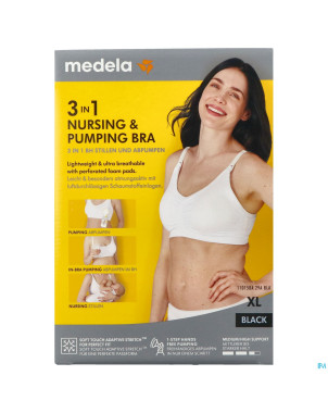 Medela soutien-gorge allaitement 3en1 xl noir