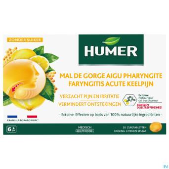 Humer mal gorge aigu pharyngite miel&citron past20