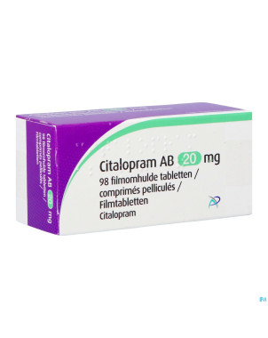 Citalopram ab 20mg comp pell  98 x 20mg