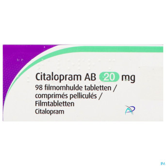 Citalopram ab 20mg comp pell  98 x 20mg