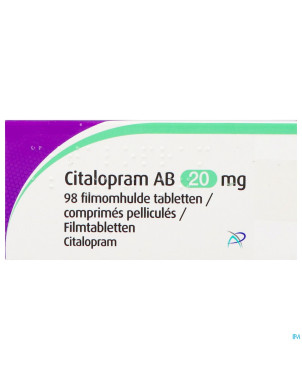 Citalopram ab 20mg comp pell  98 x 20mg
