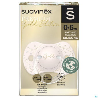 Suavinex gold soother silicone reversibl.0-6m pink