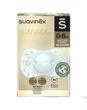Suavinex gold soother silicone reversibl.0-6m blue