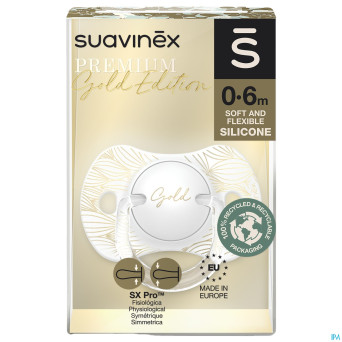 Suavinex gold soother silicone reversibl.0-6m grey