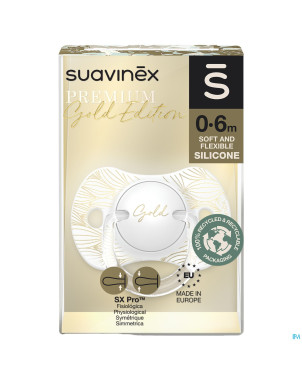 Suavinex gold soother silicone reversibl.0-6m grey
