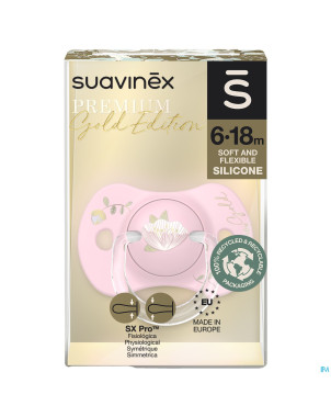 Suavinex gold soother silicone revers. 6-18m pink