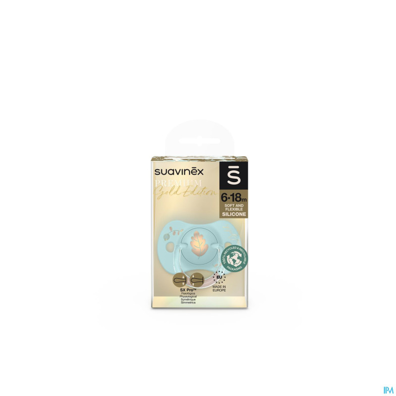 Suavinex gold soother silicone revers. 6-18m blue