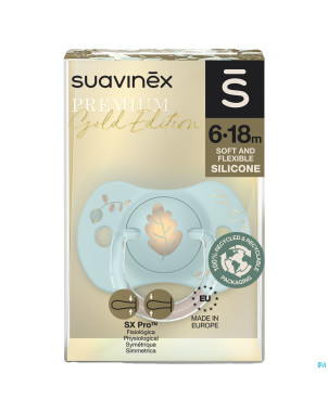 Suavinex gold soother silicone revers. 6-18m blue
