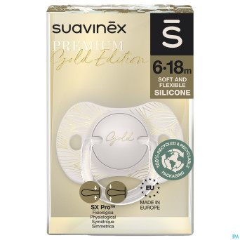 Suavinex gold soother silicone revers. 6-18m grey