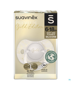 Suavinex gold soother silicone revers. 6-18m grey