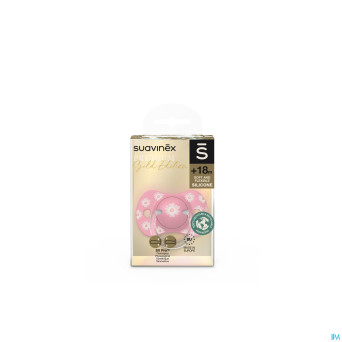 Suavinex gold soother silicone revers. +18m pink