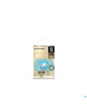Suavinex gold soother silicone revers. +18m blue