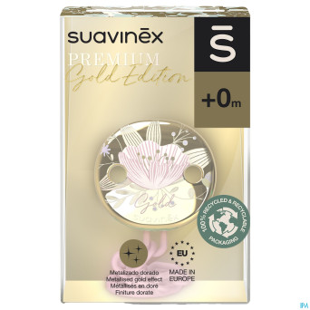 Suavinex gold soother chain pink