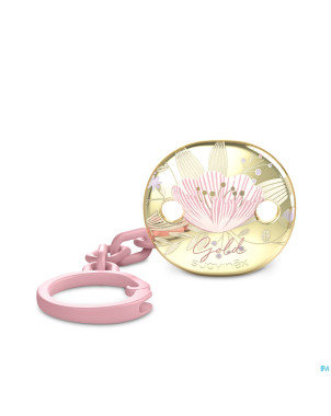 Suavinex gold soother chain pink