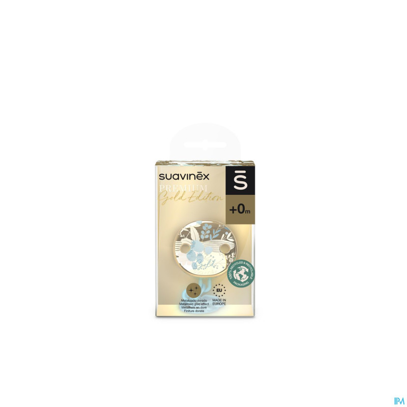 Suavinex gold soother chain blue