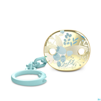 Suavinex gold soother chain blue