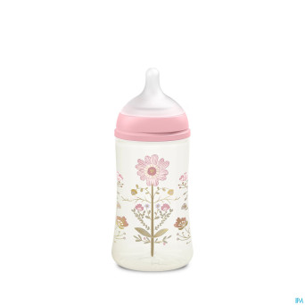 Suavinex gold bottle silicone slow flow 270ml pink