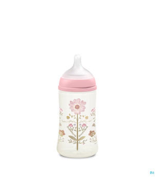 Suavinex gold bottle silicone slow flow 270ml pink