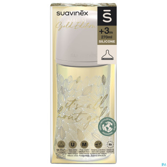 Suavinex gold bottle silicone slow flow 270ml grey