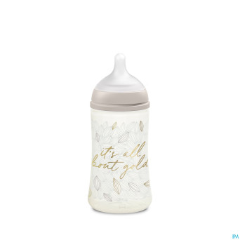 Suavinex gold bottle silicone slow flow 270ml grey