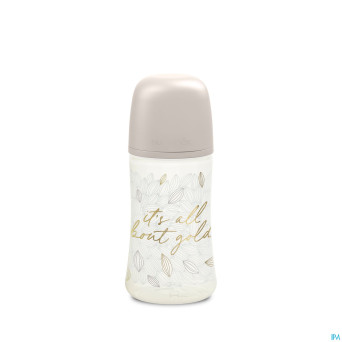 Suavinex gold bottle silicone slow flow 270ml grey