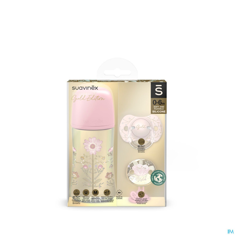 Suavinex gold gift set pink