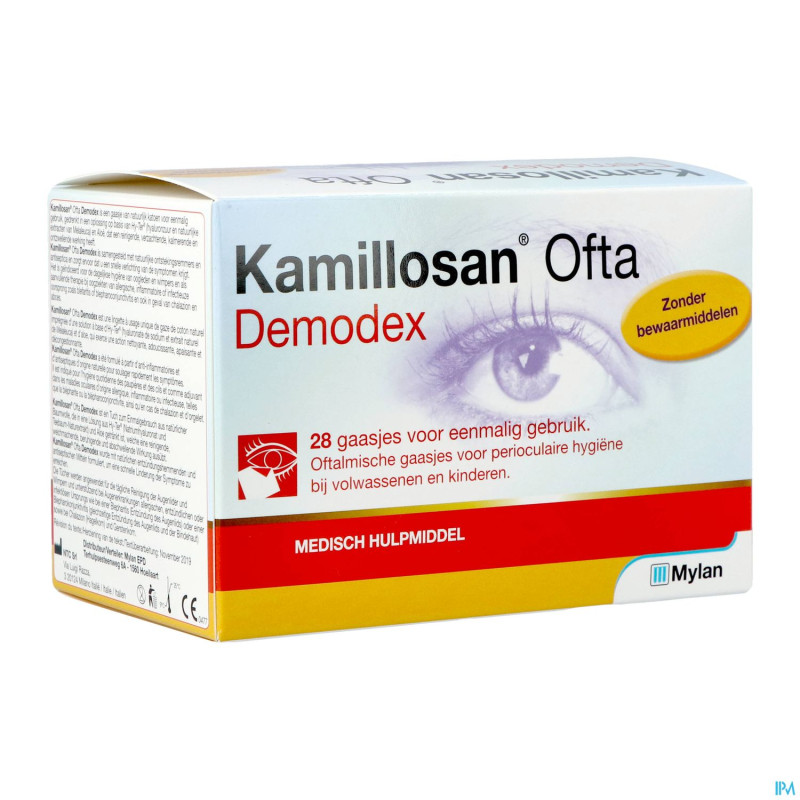 Kamillosan ofta demodex    lingettes 28