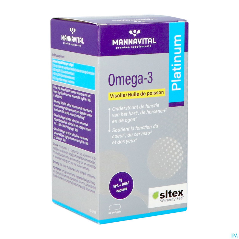 Mannavital omega 3 huile poisson    softgels 60