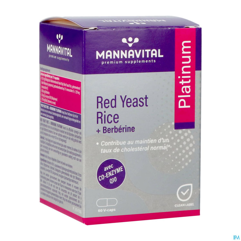 Mannavital red yeast rice+berberine plat.v-caps 60